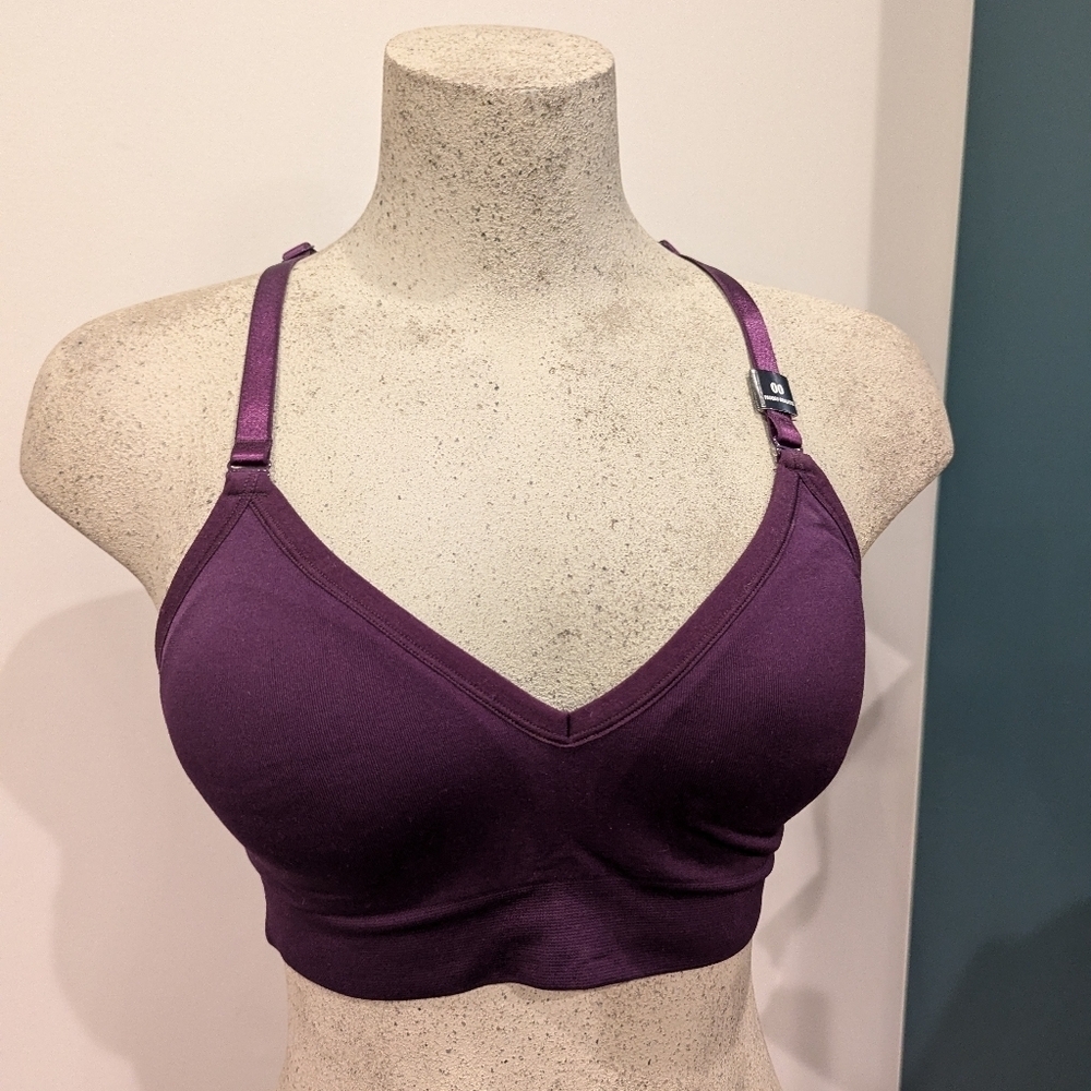 New Torrid Lace Wireless Bralette seamless Lace racerback purple size 10 M L - Picture 10 of 12
